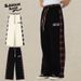 Men's Clothing American Retro Stitching Plaid High Waist Sports Sweatpants Men's 2025 Spring And Autumn All Match Straight Wide Leg Casual Trousers_viptrois.com