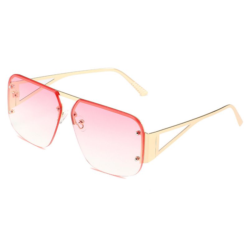 SKY CAPTAIN - Retro Aviator Sunglasses (Half-Frame Square Lenses, Versatile Fashion Shades, Hot Seller)_viptrois.com