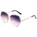 Women's Fashion Polygonal Sunglasses - Frameless Diamond Lens With Ocean Gradient Color (Trendy Personality Style)_viptrois.com