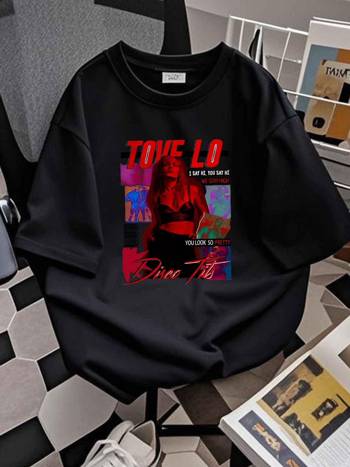 New Rare Tove Lo DISCO TITS Gift For Fans Unisex All Size Black T-Shirt HS1040 Comfortable Designer Clothes Fashion Summer Slightly Soft Stylish_viptrois.com