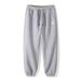 Men's Clothing Waffle Trousers Men Summer Thin Breathable Drawstring Loose Casual Men's Large Size Trendy Brand All Match Drawstring Trousers_viptrois.com