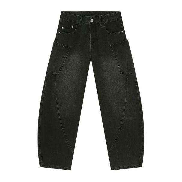 Men's Clothing Retro Silhouette Machete Jeans Loose Structure Design Wide Leg Pants_viptrois.com