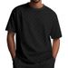 Men's Summer New Checkerboard Check Short-sleeved T-shirt Loose Drop Shoulder Round Neck Casual Tops_viptrois.com