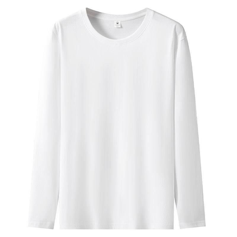 100% Cotton Drshipping Trendy Brand New Men's Loose Fit Plus Size Round Neck Printed Sports Base Long Sleeve T-Shirt_viptrois.com
