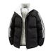 Stand-up Collar Striped Cotton-padded Clothes For Men And Women, Thickened Cotton-padded Clothes, Loose Couple Padded Jackets For Men_viptrois.com