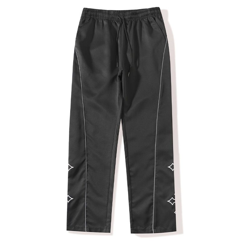 Men's Casual Cross-Print Drawstring Pants – Breathable Regular Fit Joggers In Black/Grey/Blue/Khaki (Sizes S-XXXL, Streetwear & Travel Ready)_viptrois.com