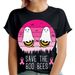 Boo Bees Breast Cancer Awareness Pink Ribbon October Womens 100% Cotton T-shirt Mens Tees Top Top #TA-188_viptrois.com