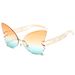 Butterfly Sunglasses For Women - Metal Frameless Hollow Thick Legs (UV Protection, Special Shaped Large Frame)_viptrois.com