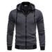 Men's Clothing Men's Slim Fit Zip-Up Hoodie - Contrast Trim Sportswear Jacket (Black/Grey/Maroon, M-XXXXL)_viptrois.com