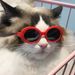 Pet Cat Fashion Heart Glasses Dog Beach Seaside Photo Sunglasses_viptrois.com