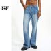 Men's Clothing EF JEANS | New Style Casual Loose Mid High Waist Flared Denim Jacket Jacket Set Blue_viptrois.com