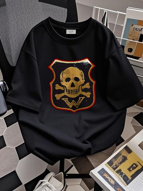 WW1 Ger Skull Shield Wehrwolf Wehrverband T Shirt Imperial Militaria Summer Designer Clothes Top For Everyday Wear Comfortable Stylish Casual_viptrois.com