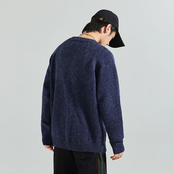Autumn Winter Thickened Base Knitwear Japanese Retro Loose Korean Style Trendy Men's Jacket Sweater_viptrois.com