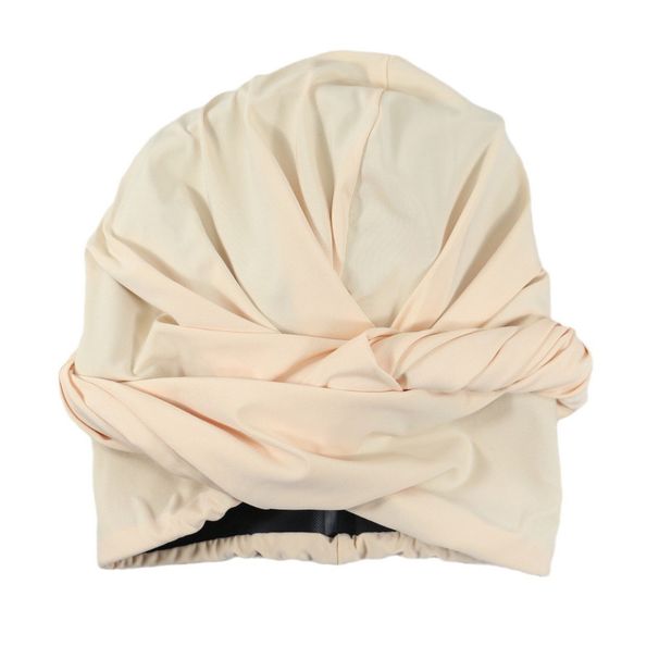 ladies waterproof silicone swimming cap high elastic extra large shower cap high quality pleated knotted cap_viptrois.com