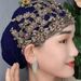 Women's Scarves Spring and summer new square dance hat hat women's Baotou hat casual beaded lace hat mother hat hair cover head_viptrois.com