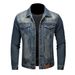 Spring And Autumn Motorcycle Style Loose Fit Fashion Men's Denim Jacket, Outerwear, Men's Top, 522 Cross Border European And American Business Casual_viptrois.com