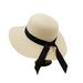 Grass women's beach bow shaped hat, tourist sun hat_viptrois.com