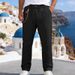 BUZT Men's Linen Relaxed Fit Pants – Breathable Straight Leg (S-XXXL, Wrinkle-Resistant, Casual & Travel Ready)_viptrois.com