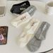 Unisex Soft Cotton Crew Socks With Flocked Heart Design – Breathable & Comfortable – Classic Neutral Colors – Perfect For Everyday Wear_viptrois.com
