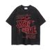 Men's Clothing Washed Retro Hip Hop Print Loose Five Point Sleeve T Shirt_viptrois.com