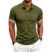 Men's Clothing Men's Summer Shirt Button Down Collar Sporty Casual Color Blocking Short Sleeves T-Shirt For Formal & Casual_viptrois.com