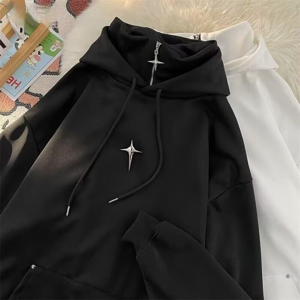 Hoodie Jacket, Pure Black Pile Collar, Assault Hoodie For Men_viptrois.com