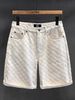 Men's Trendy High Street Jacquard Ripped Denim Shorts Design Niche Loose Straight Retro Five Point Summer Pants_viptrois.com