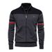 Pure European Size Fashion Zipper Sweater Autumn Winter New Cross-Border Knitted Cardigan Trendy Men's Black Cotton_viptrois.com