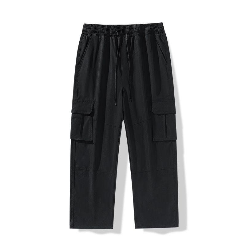 Men's Lightweight Cargo Pants Relaxed Fit Straight Leg Drawstring Joggers For Casual Streetwear Breathable & Lightweight Fabric_viptrois.com