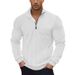 American Style Casual Stand Collar Zipper Pullover Loose Knitted Patchwork Jacquard Autumn Winter Long Sleeve Sweatshirt_viptrois.com