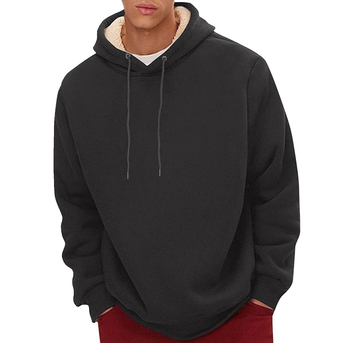 Men's Clothing Autumn And Winter New Plus Velvet Hooded Sweatshirt Casual Pullover Hoodie Men's Clothing Tops_viptrois.com