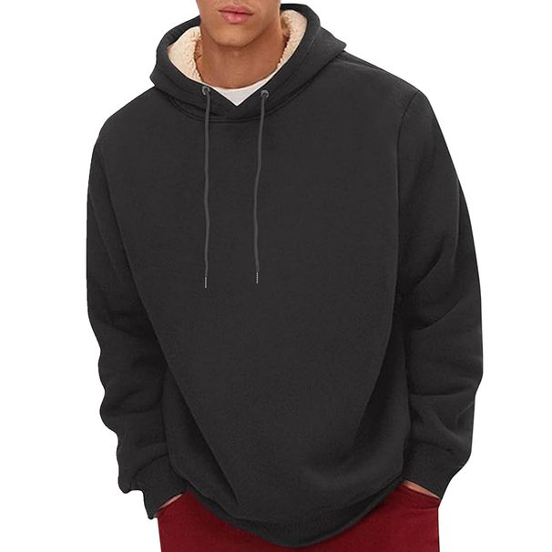 Cross-Border Autumn Winter New Fleece-Lined Hooded Sweatshirt European American Casual Pullover Hoodie_viptrois.com