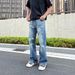 Retro Washed Cut Hole Jeans Men's Loose Straight High Street Vibe Style Wide Leg Youth Mopping Pants_viptrois.com