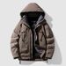 Men's Clothing Winter Workwear Down Jacket Short Style Casual Fashion Hooded Parka With 700FP White Duck Down, Waterproof Windproof Thickened Coat_viptrois.com