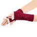 Unisex Autumn and winter lace gloves knitted acrylic wool sleeves hollow leaf wrist sleeves sleeves half finger gloves_viptrois.com