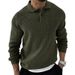 Loom European Station Foreign Trade Turn-Down Collar Slim Fit Long Sleeve Knitted Sweater 2024 Autumn New Cross-Border Men's_viptrois.com