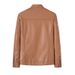 Autumn New Velvet Men's Casual Leather Jacket Korean Version Slim-fit Trendy Brand Zipper Slim-fit Stand-up Collar Autumn And Winter Leather Jacket_viptrois.com