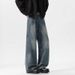 Men's & Women's Vintage High Street Jeans – Relaxed Wide-Leg Denim Pants With Cat Whisker Wash_viptrois.com