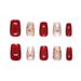 Beauty & Health Handmade Prefabricated Cat's Eye Three Dimensional Red Bow Colorful Glitter Wearable Nails 30 Pieces_viptrois.com