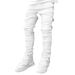 Black Stacked Jeans With Rips, Patches, Distressed Jeans, Streetwear, Men's Pants, Casual Slim Fit_viptrois.com