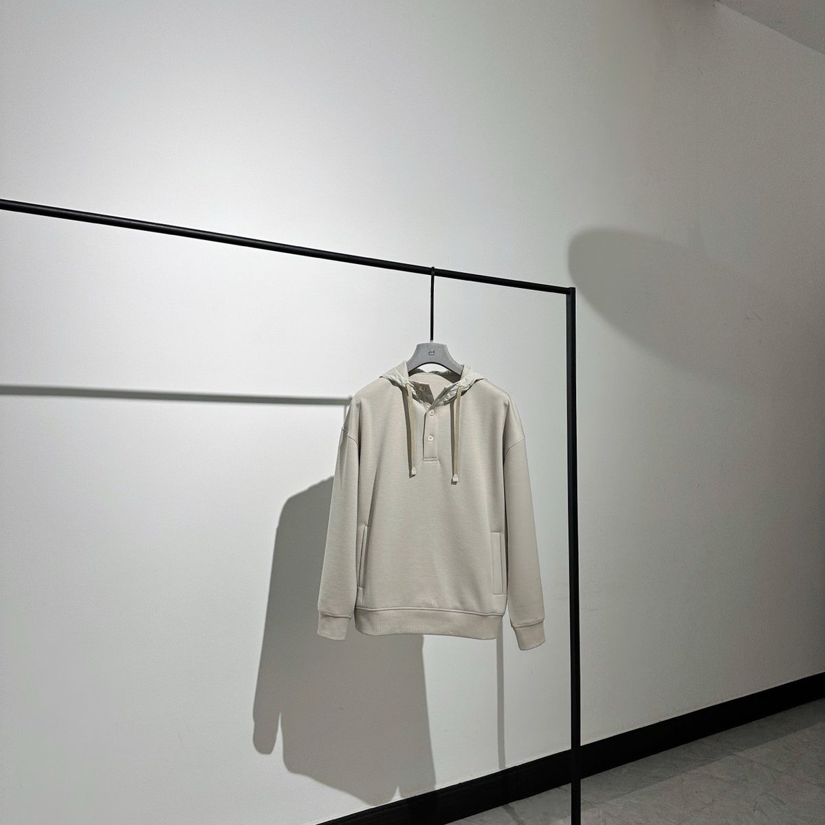 Wool-Blend Fabric Full-Zip Hoodie_viptrois.com
