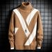 Clothing Autumn Winter New Jacquard Thickened High Neck Pullover Knitted Men's Base Sweater_viptrois.com