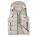 Men's Winter Hooded Vest, Plus Size Down-Filled Fleece Lined Warm Puffer Jacket For Cold Weather_viptrois.com