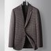 CT Men's Casual Suit 2025 Spring Autumn Houndstooth Business Single-Breasted Solid Color Korean Style Blazer Jacket_viptrois.com