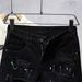 Men's Clothing Summer Thin Style Cat Whisker Ripped Personality Ink Splash Slim Fit Skinny Feet Cool Shorts_viptrois.com