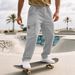 Men's Casual Pants Style Trendy American Multi Pocket Loose Fitting Sports Cargo Sweatpants_viptrois.com