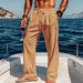 Men's Linen Drawstring Pants – Lightweight Beach & Casual Trousers With Adjustable Waist (8 Colors, S-XXXL)_viptrois.com