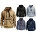 Autumn Winter With Pockets Waterproof Zipper Multi-Pocket Pullover Men's Sports Casual Hoodie_viptrois.com