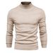 Pure Autumn Winter Cross-Border Trade Thickened Warm Mid-Neck Slim Fit Sweater Men's Multi-Color Knitted Long Sleeve_viptrois.com