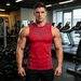Men's Clothing Muscular Men's Sleeveless Vest Milk Silk Stretch Racer Neck Quick Drying Sports Vest Ribbed Print Fashionable_viptrois.com